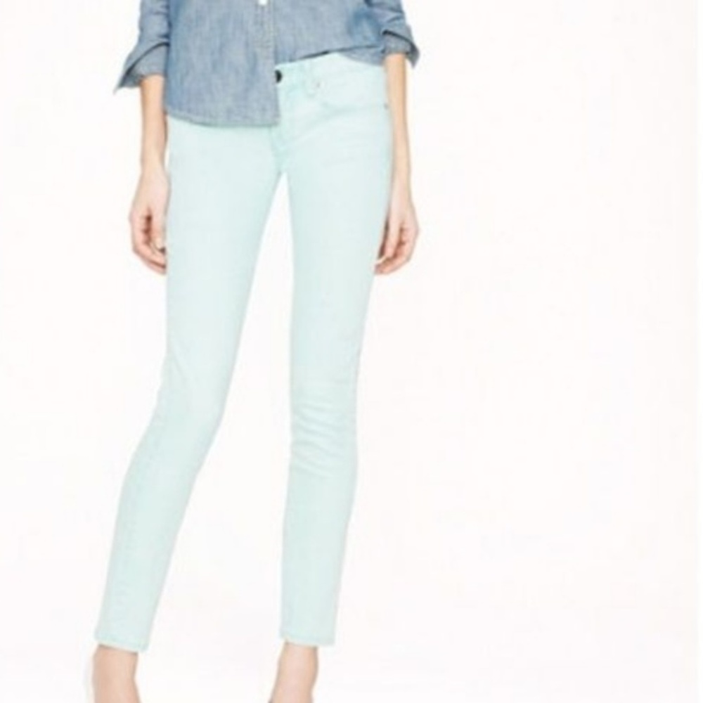 J. Crew Mint Toothpick Ankle Skinny Jeans Pants 27